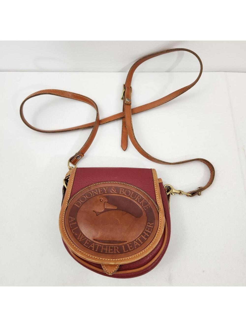 Vintage Dooney & Bourke Big Duck Crossbody Bag Red Maroon